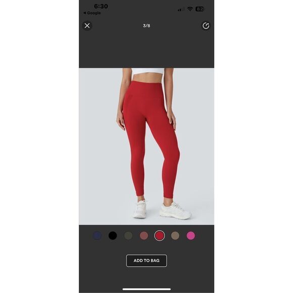 New Halara Women's XS 7/8 Seamless Flow High Waisted Butt Lifting Leggings Salsa - Picture 3 of 12